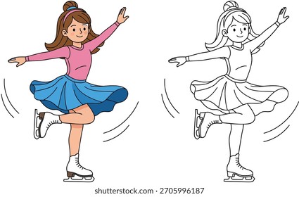 This is a high-quality vector illustration suitable for children's educational materials or activity books, featuring a dynamic pose that is easy for kids to color.
