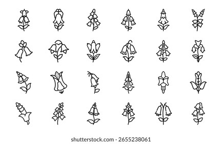 This is a high-quality vector or image design related to 'bundle foxglove icon silhouettes style white background 22'. Perfect for commercial and creative use.