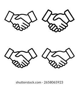 This is a high-quality vector or image design related to 'bundle outline icon of handshake for business deal 525'. Perfect for commercial and creative use.