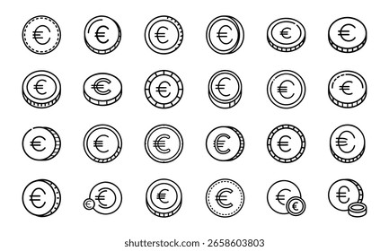 Este é um vetor de alta qualidade ou design de imagem relacionado com "ícone de pacote de moeda com símbolo de euro Perfeito para uso comercial e criativo.