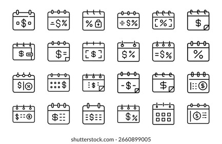 Este é um vetor de alta qualidade ou design de imagem relacionado ao 'ícone de pacote de empréstimo emi calendário Perfeito para uso comercial e criativo.