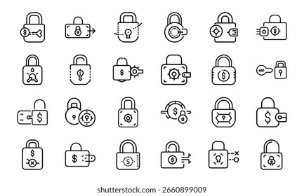 This is a high-quality vector or image design related to 'bundle icon of fixed deposit lock Perfect for commercial and creative use.
