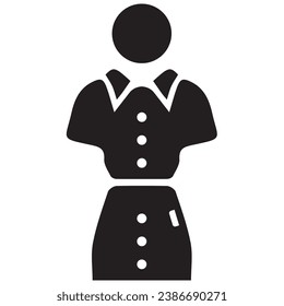 Esta es una imagen vectorial de alta calidad de una camarera o vestido de chef. Es una ilustración perfecta para restaurantes, empresas de restauración, sitios web de hostelería y materiales de marketing.