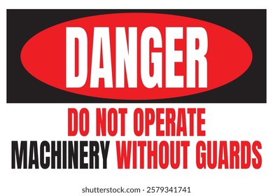 This high-visibility safety sign is designed to effectively communicate a critical warning in industrial and operational environments. Crafted from durable materials.