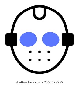 This Hockey mask icon is suitable for winter sport, sport, winter holiday, etc.