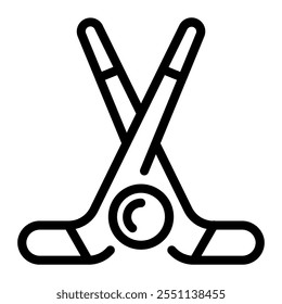 This Hockey sticks icon is suitable for winter sport, sport, winter holiday, etc.