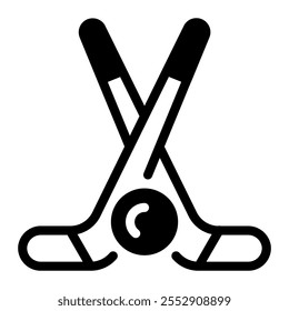 This Hockey sticks icon is suitable for winter sport, sport, winter holiday, etc.