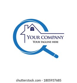 This is home inspection logo for company. Home and search box icon included here. 