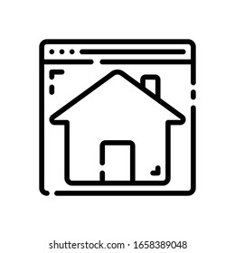 Icono de vector de página principal con fondo blanco