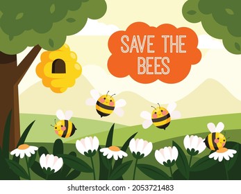 Esta es la ilustración de Diseño de Protección de Abejas de Miel