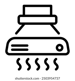 This Hood icon is suitable for kitchen appliance, kitchen, cookware, etc.