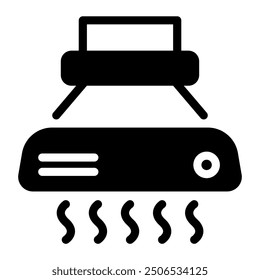 This Hood icon is suitable for kitchen appliance, kitchen, cookware, etc.