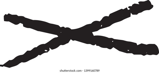 This is a Horizontal cross mark illustration.
