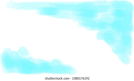 This is a horizontal watercolor background illustration with a margin.
