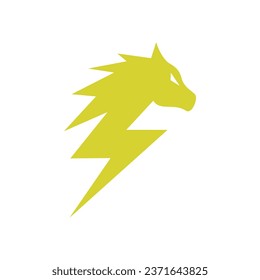 This is a horse head logo with electricity combined. This logo is suitable for businesses or companies in the electricity or energy sector