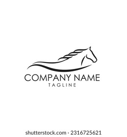 Das ist das Design des Logos für Pferde