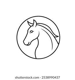 Este producto digital "Horse Logo Icon" presenta un diseño elegante y versátil de un caballo, capturando fuerza, gracia y movimiento en un estilo minimalista. Perfecto para la marca, este icono se puede utilizar en