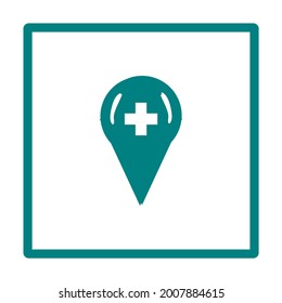 this is a hospital address icon logo illustration vector