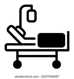 Este icono de cama de hospital es adecuado para voluntarios, personas humanitarias y de ayuda, etc.