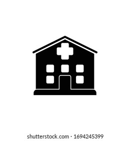 Este icono del hospital es de estilo sólido disponible para descargar como EPS 10
