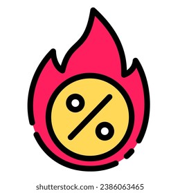 Este icono del Hot Deal es adecuado para el Viernes Negro, compras, ecommerce, etc.