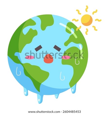 This Hot Earth illustration is suitable for Earth Day, Environment, etc.