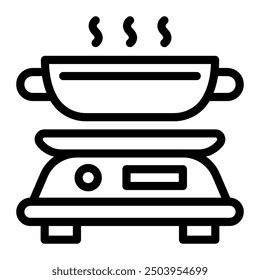 Dieses Hot-Plate-Symbol ist für Küchengeräte, Küche, Kochgeschirr usw. geeignet.