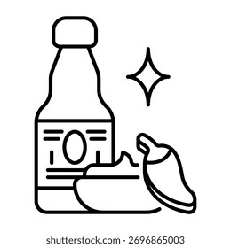 This Hot Sauce icon is suitable for Mexico Country, etc.