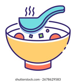 Este ícone de Sopa Quente é adequado para a estação de outono, etc.