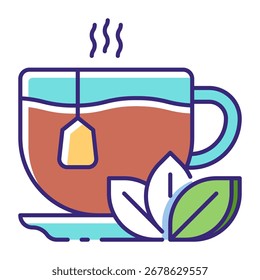 Dieses Hot Tea Icon ist für Herbstsaison geeignet, etc.