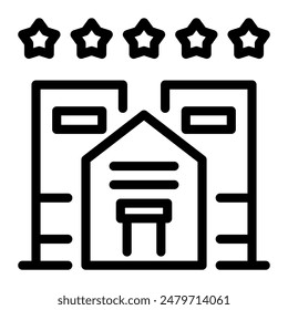 This Hotel icon is suitable for hotel, accommodation, vacation, etc.