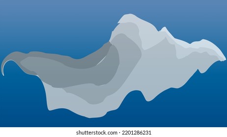 This is a huge, nice, abstract white-gray mountain on a blue background