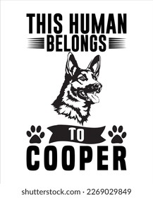 this human belongs to cooper typography t shirt vector and illustrator file 