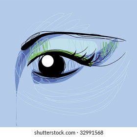 This is human eye with blue skin.