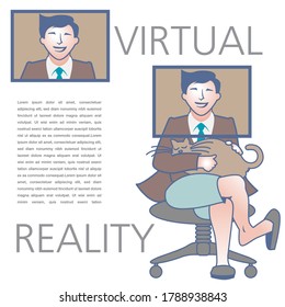 This humerous flat illustration reveals the off camera truth about online meetings. 