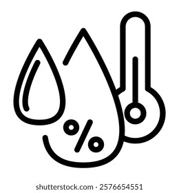 This Humidity icon is suitable for weather, season, meteorology, etc.