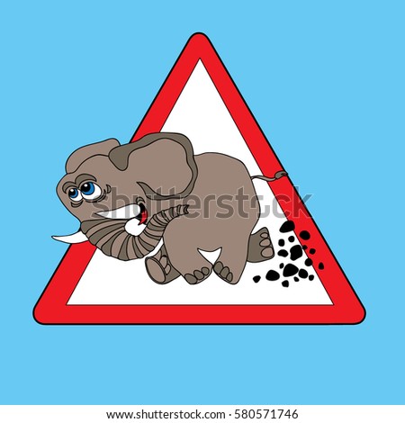 This humorous road sign 'Beware of slaphappy elephant' Stock photo © 