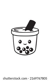 this is an ice cream cup logo which is suitable for cafe logo design