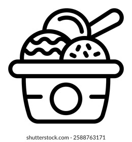 This Ice Cream icon is suitable for Restaurant Menu, Food, etc