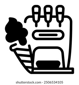 This Ice Cream Maker icon is suitable for kitchen appliance, kitchen, cookware, etc.