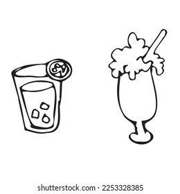 this is an ice cream and ice soda vector