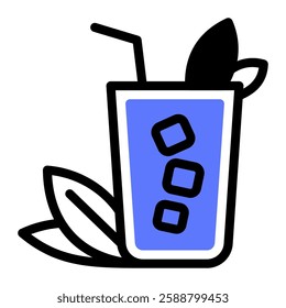 This Iced Tea icon is suitable for Restaurant Menu, Food, etc