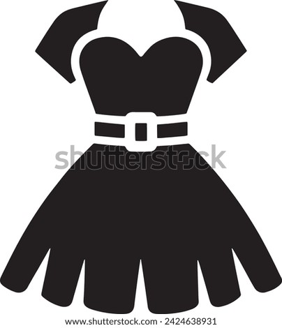 This icon artfully showcases a black cocktail dress with a sweetheart neckline and a belted waist, a staple piece for any formal event.