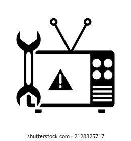 This is an icon associated with an electronic repair service that uses a glyph style