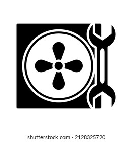 This is an icon associated with an electronic repair service that uses a glyph style
