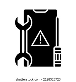 Dies ist ein Symbol, das mit einem elektronischen Reparaturdienst verbunden ist, der einen Glyphostil verwendet