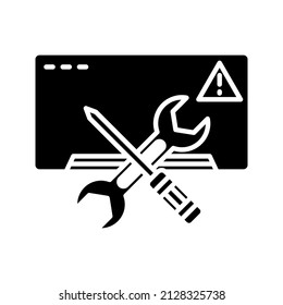 This is an icon associated with an electronic repair service that uses a glyph style