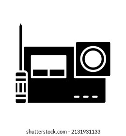 This is an icon associated with an electronic repair service that uses a glyph style