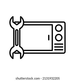 Este es un icono asociado a un servicio de reparación electrónico que utiliza un estilo de contorno