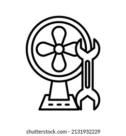 This is an icon associated with an electronic repair service that uses an outline style